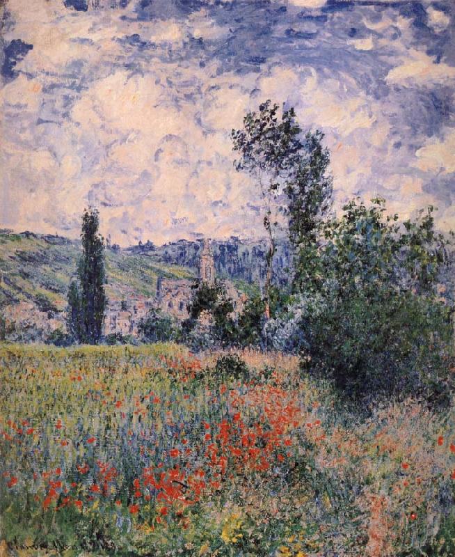 Claude Monet Poppy Field Near Vetheuil oil painting picture